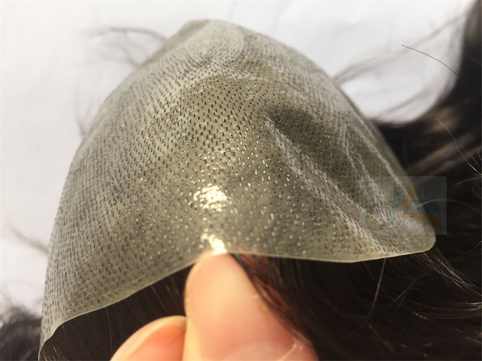 Mens Human Hair Replacement Hairpieces Toupee Poly Skin Lace Center Hair System