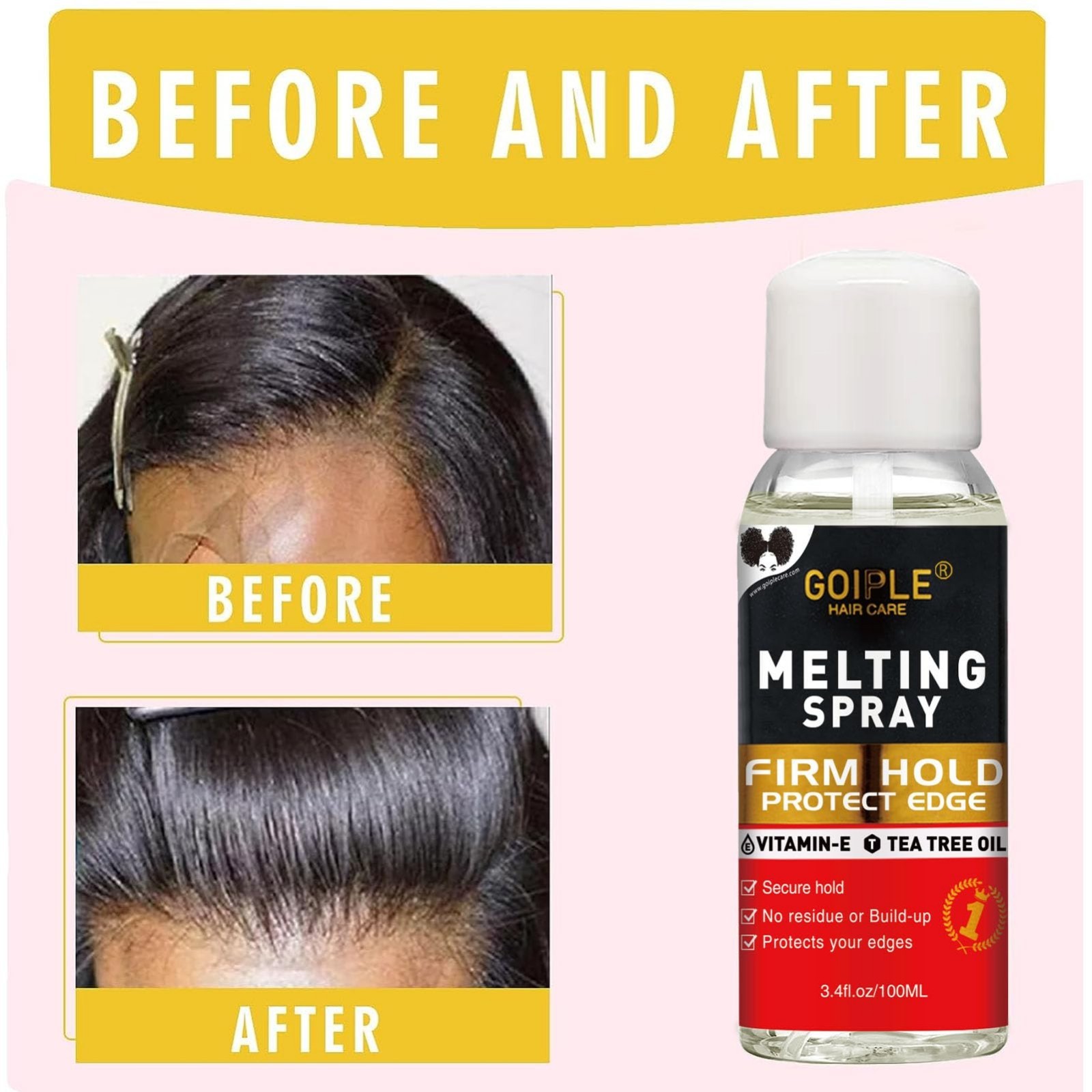 Lace Melting Spray Glue-Less Hair Adhesive for Wigs & Extensions, Strong Hold