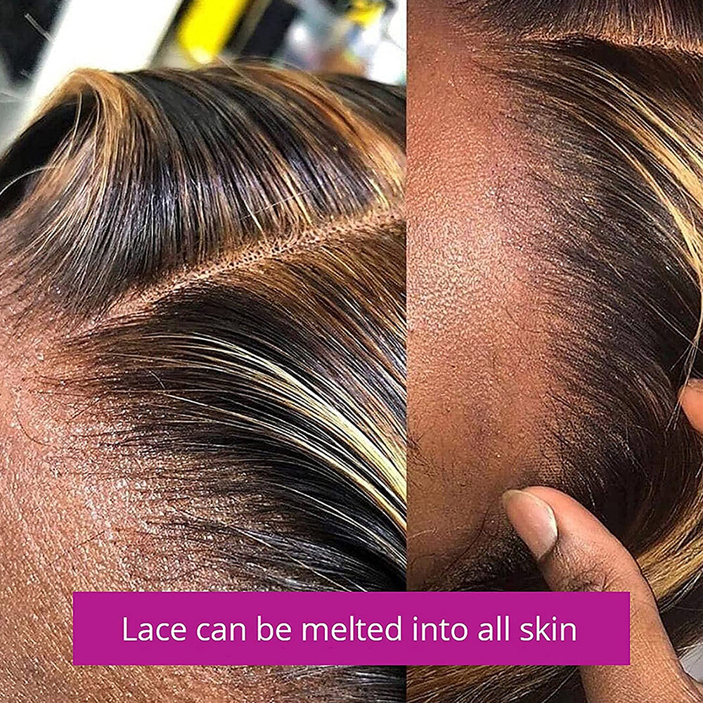 Brazilian Body Wave Highlights Lace Front Wigs Remy Human Hair Pre Plucked 150%