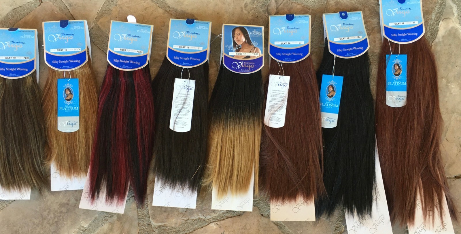 VIRGO BROADWAY BOHEMIAN PLATINUM or REMY human straight weaving extension hair
