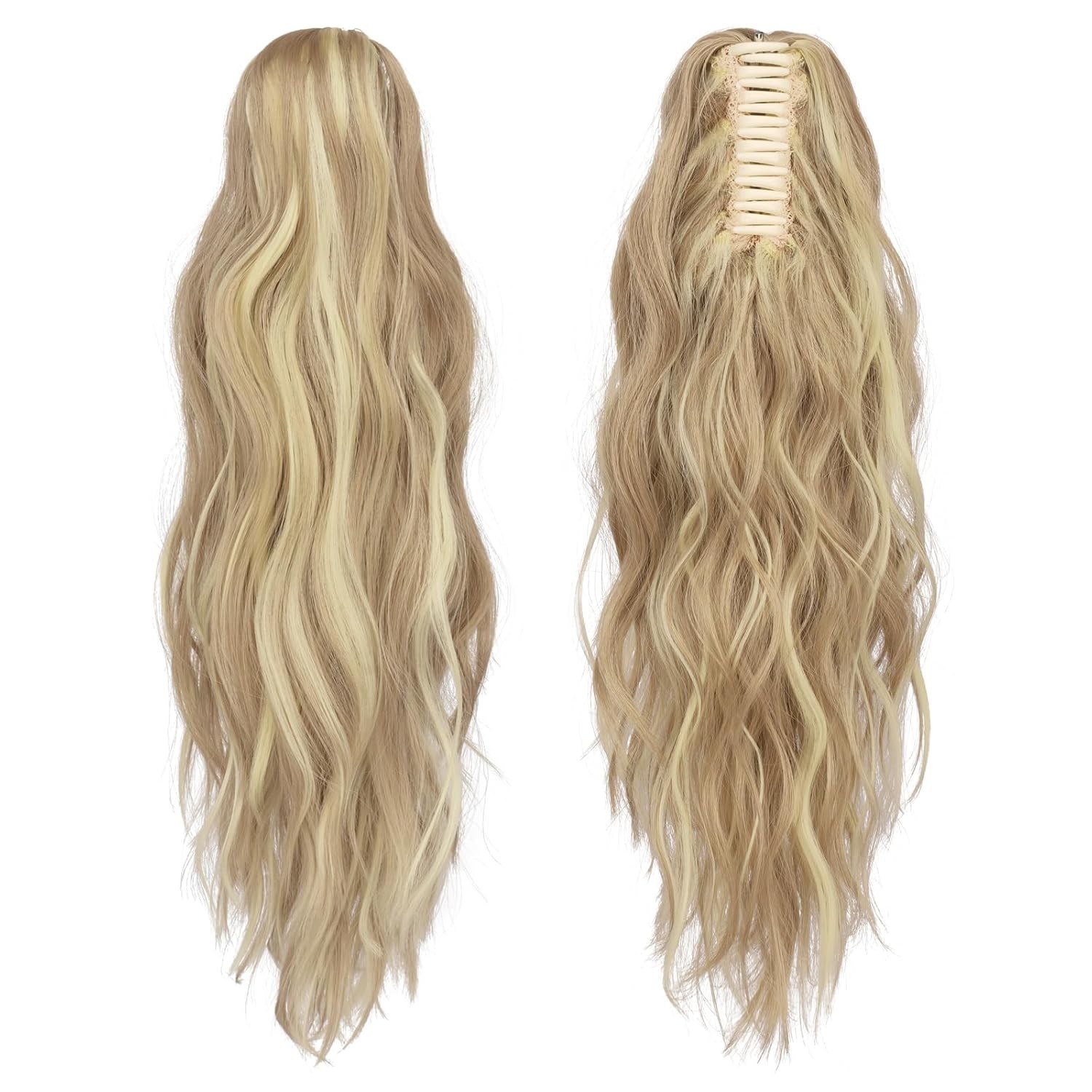 Effortless 20-Inch Wavy Ponytail Extension – Claw Clip Design for All Ages