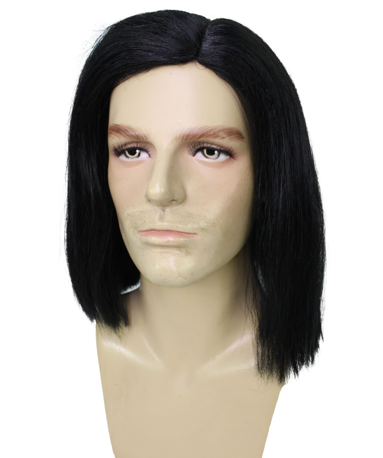 HPO Adult Men’s Black Middle-Parted Demon Hunter Anime Wig, HM-1640