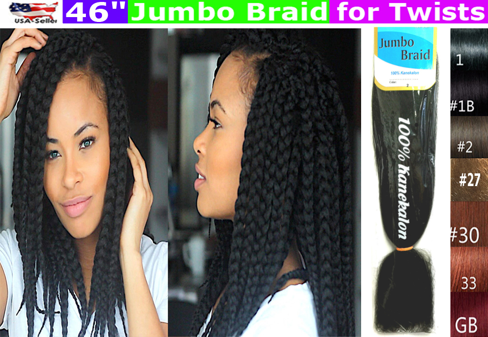 100% Kanekalon Braiding Hair, Jumbo Braiding Hair, KK Braiding hair, 46″ Inch