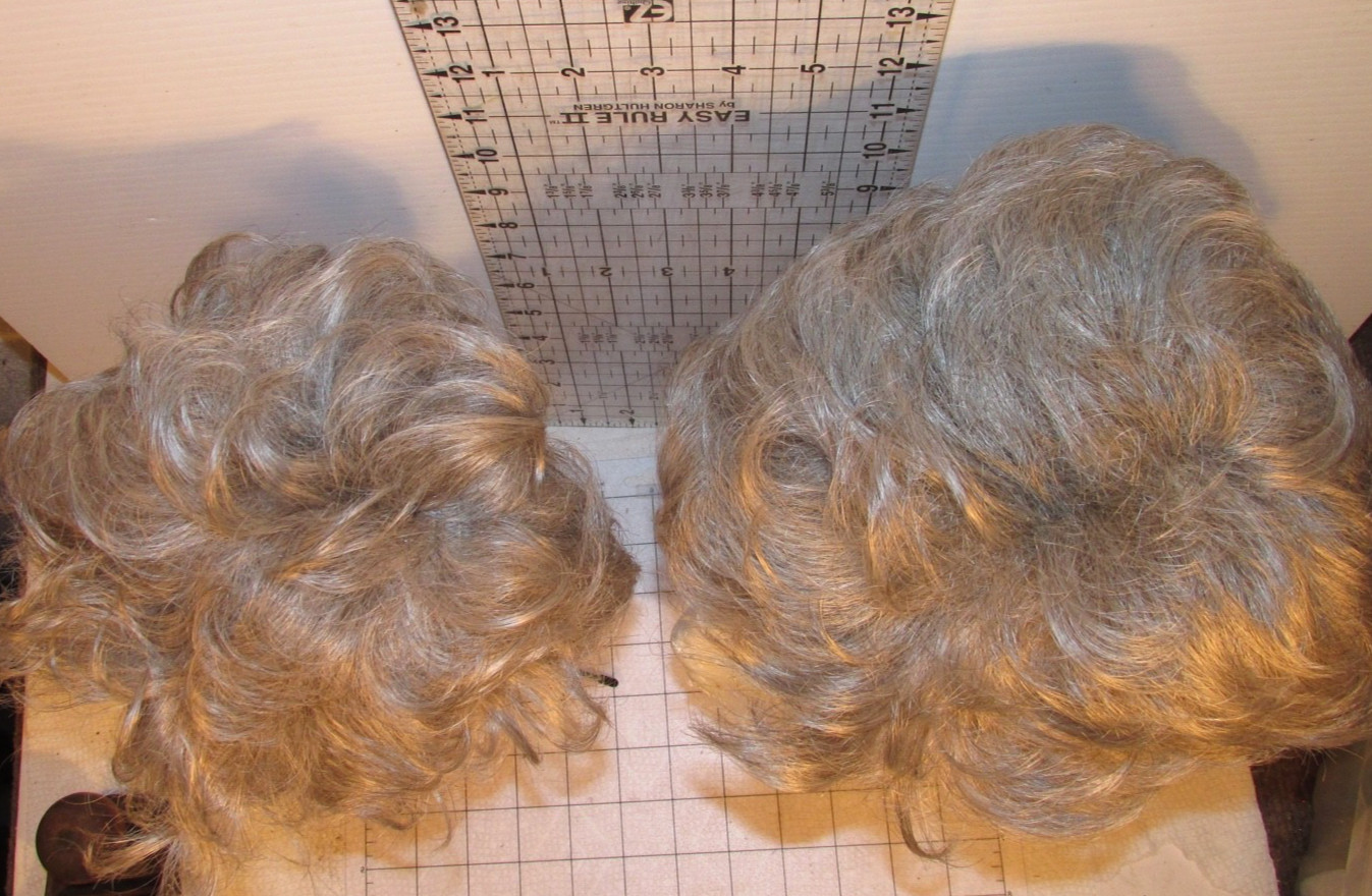 lot (2) Paula Young Wig GREY Short Cropped Layers Silver
