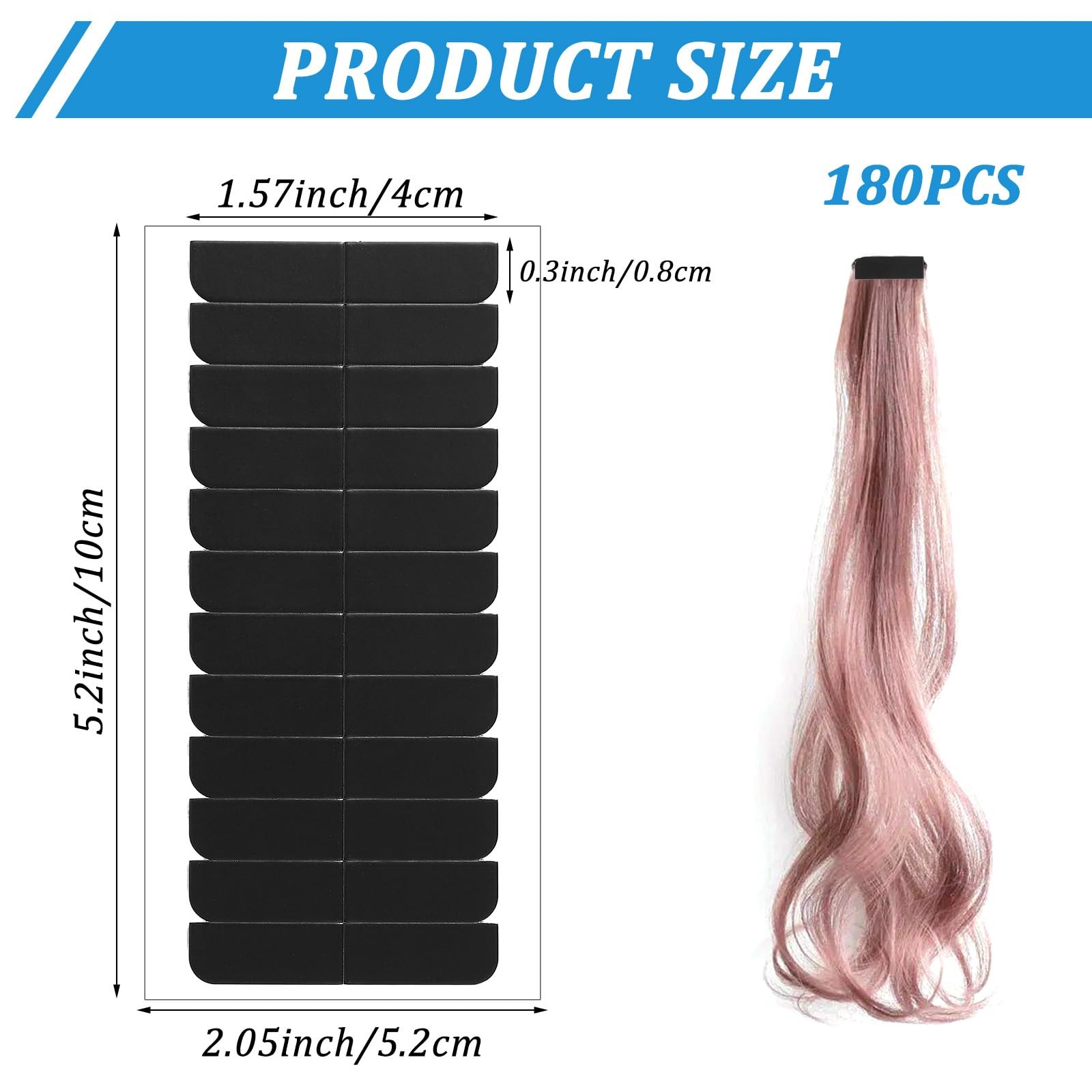 180 Pcs Hair Extension Tape, Double Sided Tape in Tape Replacement Strong Adh…