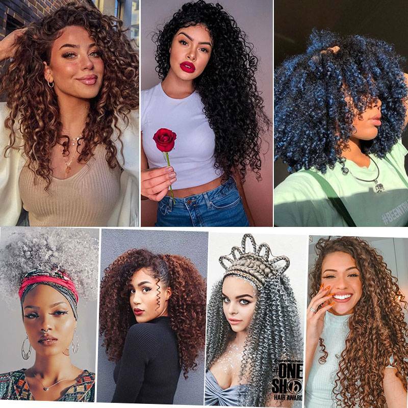 Real Thick Wave Twist Ombre Braid Water Curly Braiding Hair Extension Crochet US