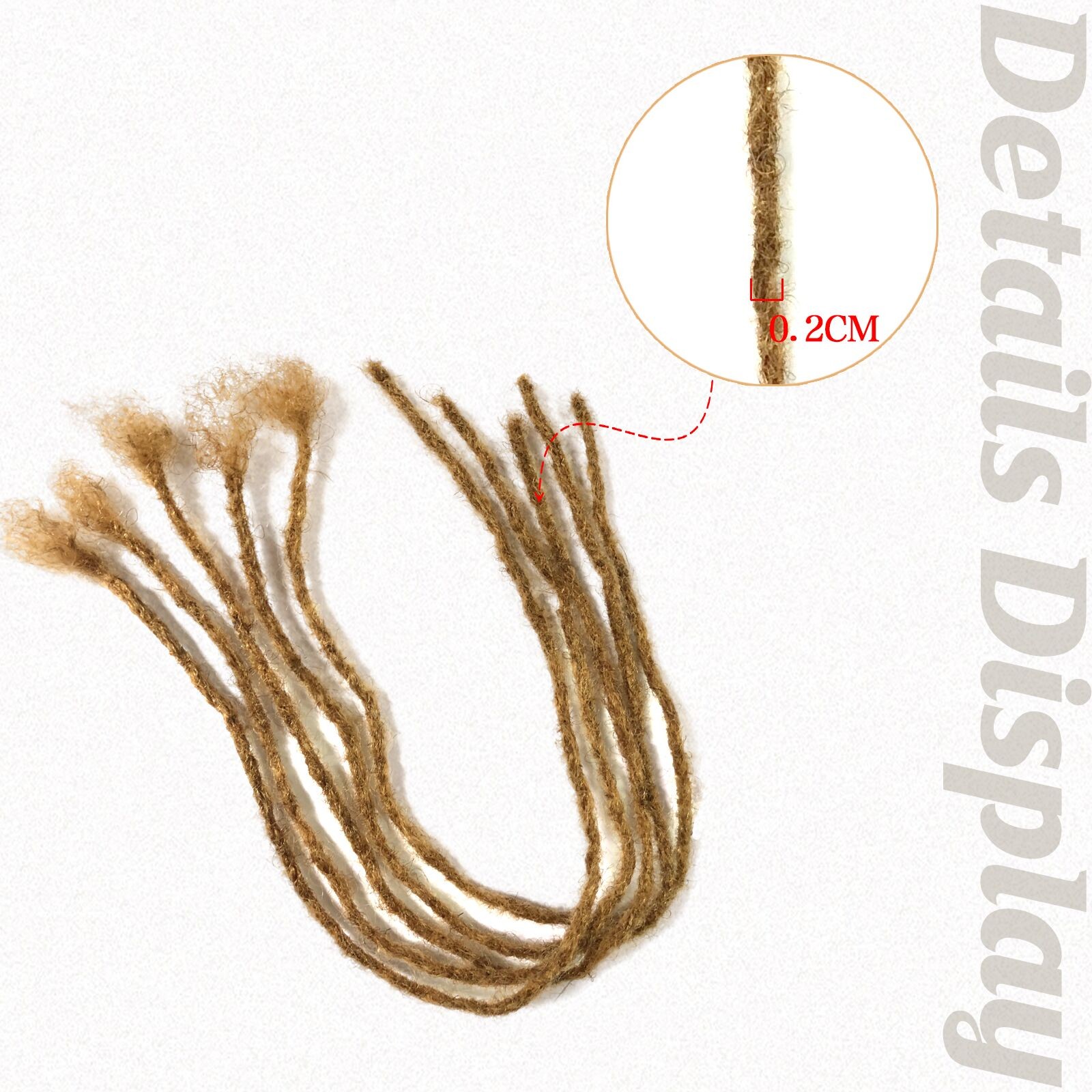 8-24″ 0.2cm Thin Dreadlocks Human Hair Dreads Extensions Sister Locs Afro Dreads