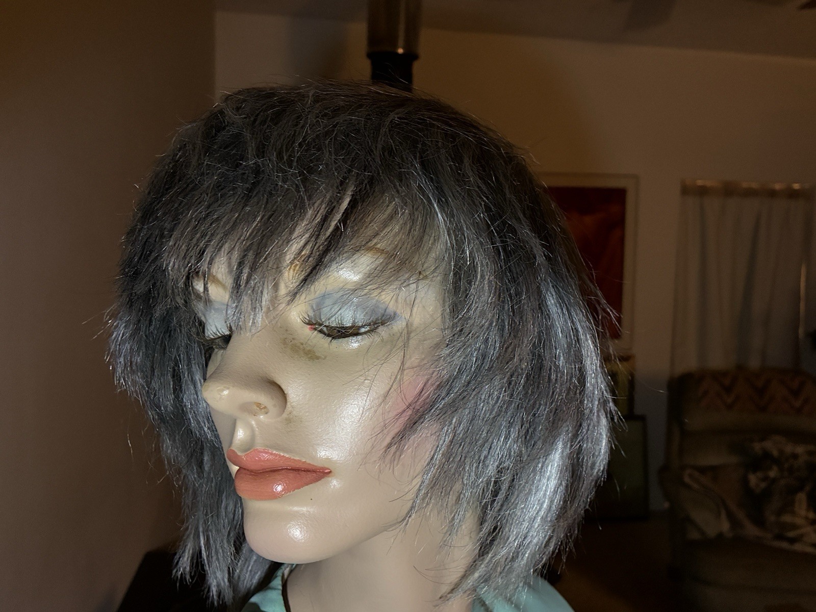 Soul Lady Straight Lace Bob Wig Salt & Pepper 100% Human Hair 8”.