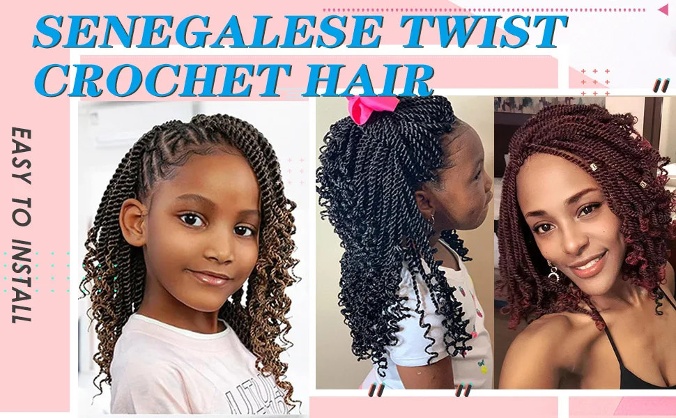 Wavy Senegalese Twist 12 Inch Crochet Braids Synthetic Braiding Hair Extensions