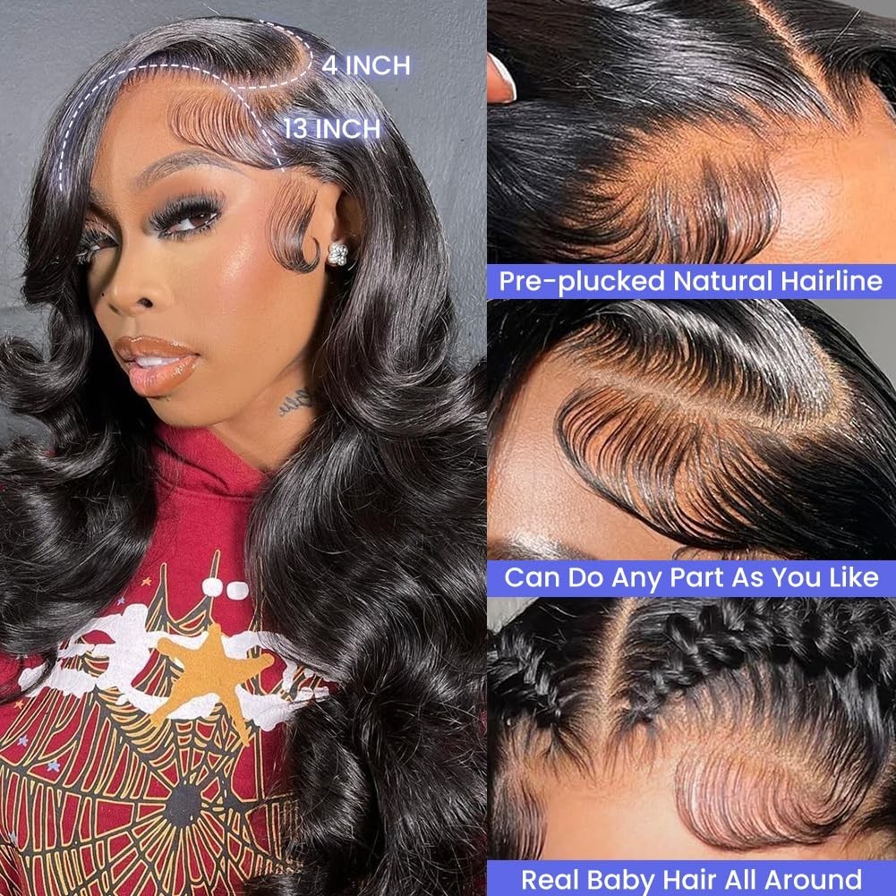 Natural Color 13×4 Body Wave Lace Front Wig – Soft, Thick, and Versatile 18 Inch