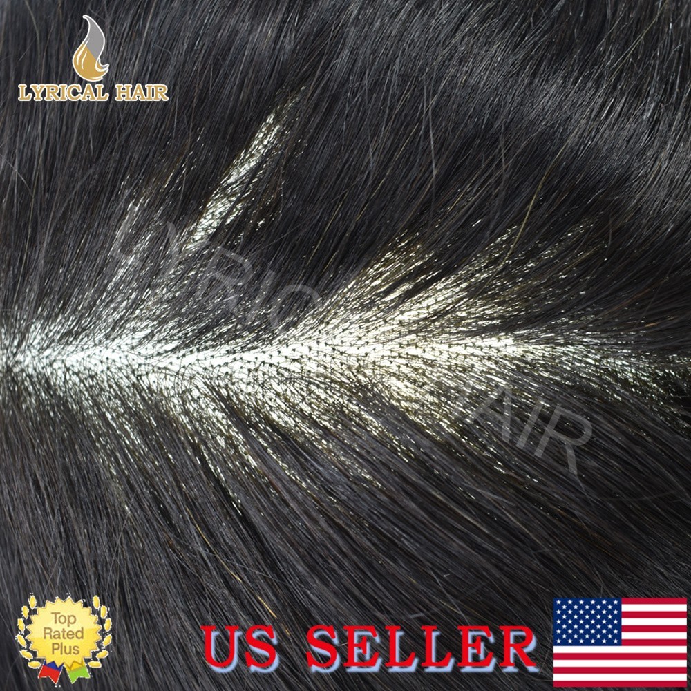 Lace Front Mens Toupee Human Hair Replacement Fine Mono Hairpiece Skin PU System
