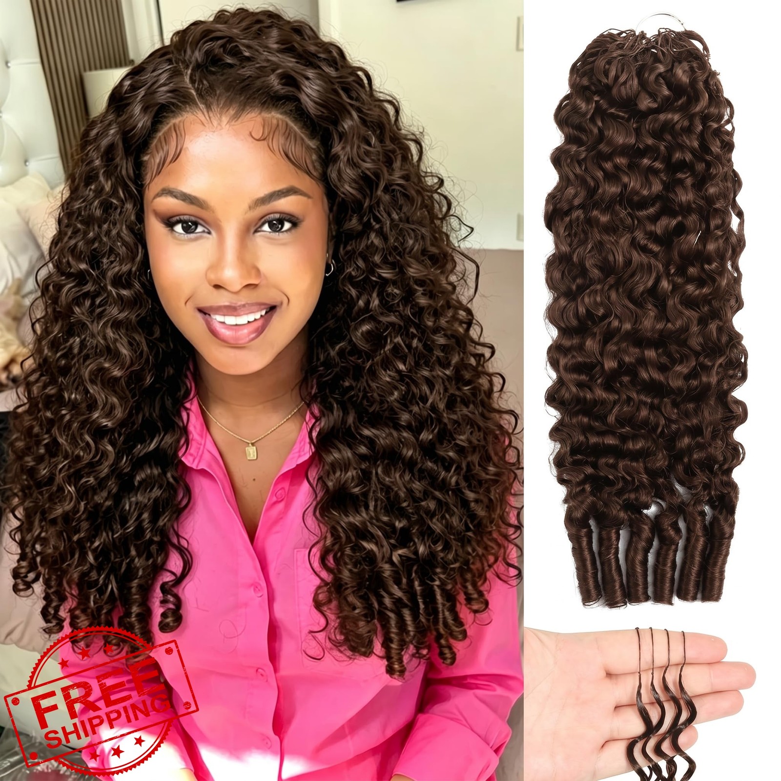 Jolanly 14 Inch 120g 4# Burmese Curly Crochet Hair