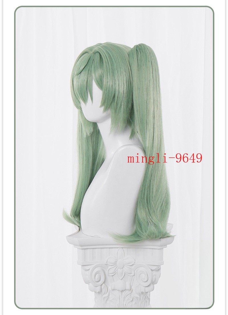 Zenless Zone Zero Corin Wickes Wig Green Long Hair Hairpiece Prop Dual Horsetail