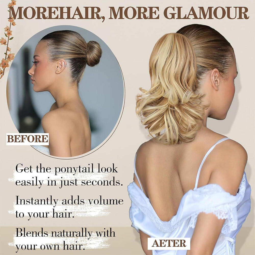 Lady Hairpiece 12″ Real Claw Ponytail Clip In Hair Extensions Pony Tail As Human