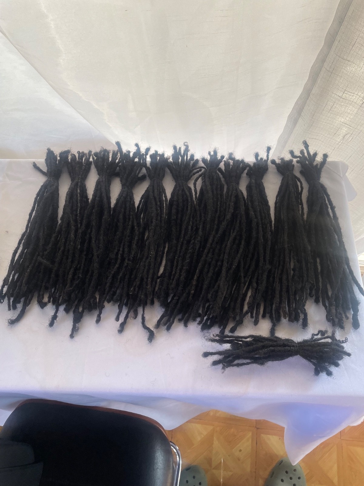Authentic Nigerian 15 inch black regular sized well kept dreadlocks human hair