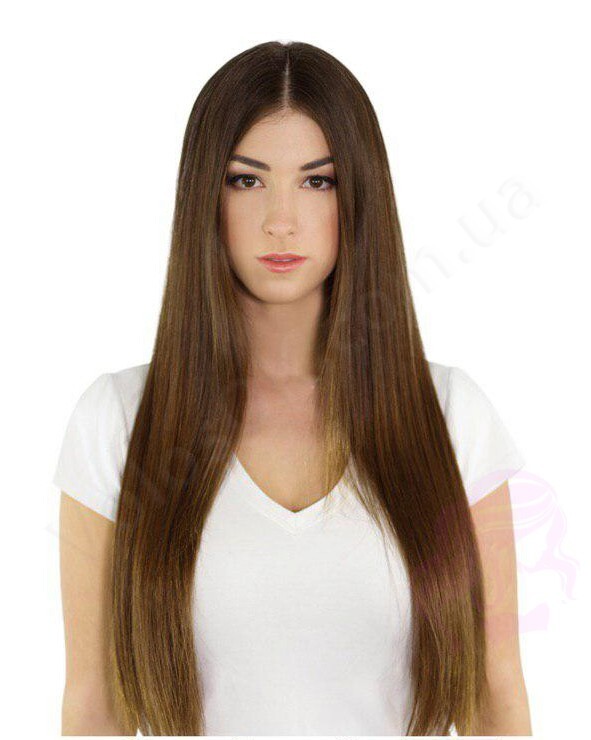 100% Natural Human Hair Extensions Clip In 15″ 7pcs 70g, Light Brown #06