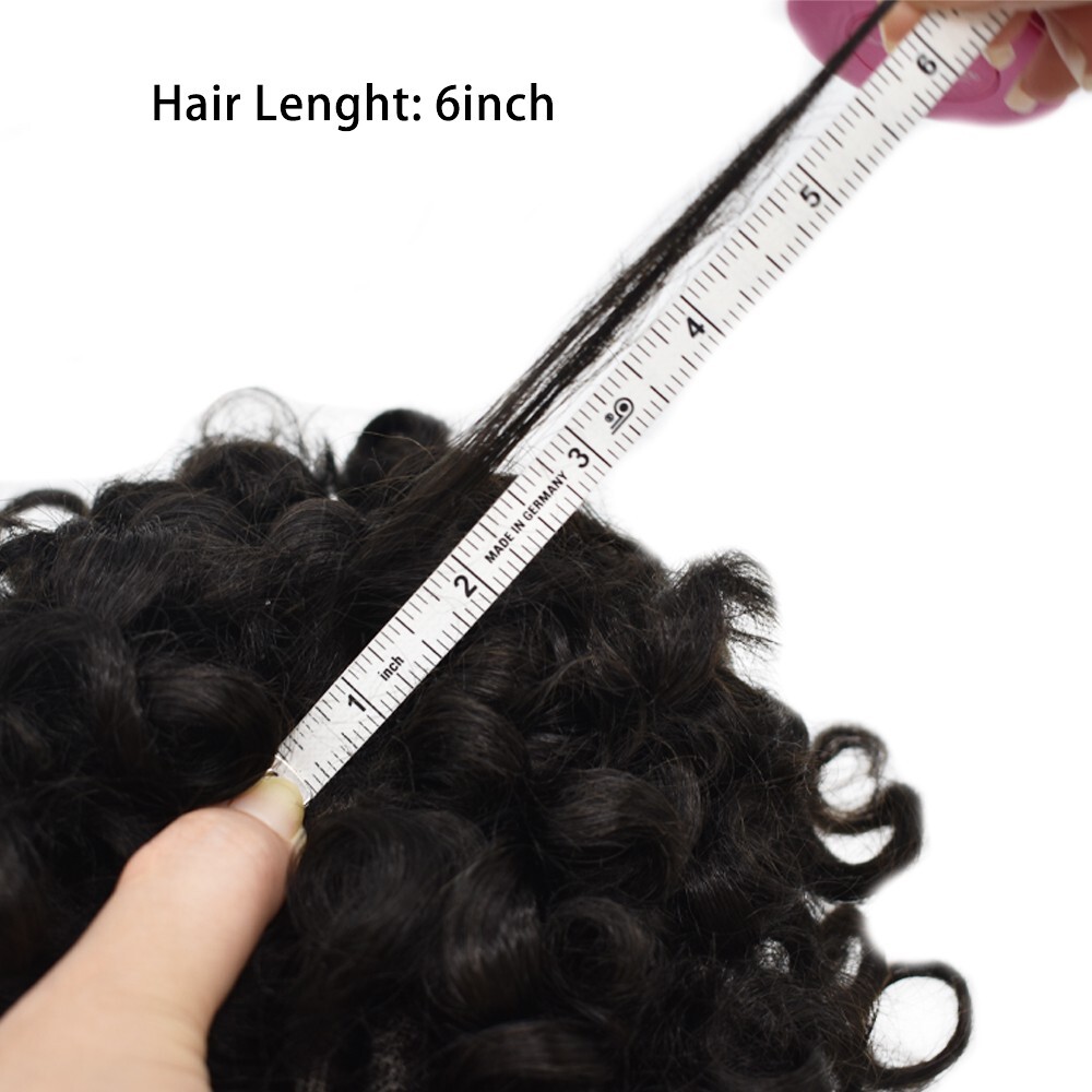 US Afro Kinky Curly Mens Toupee Black Men Hair Units Replacement System Durable