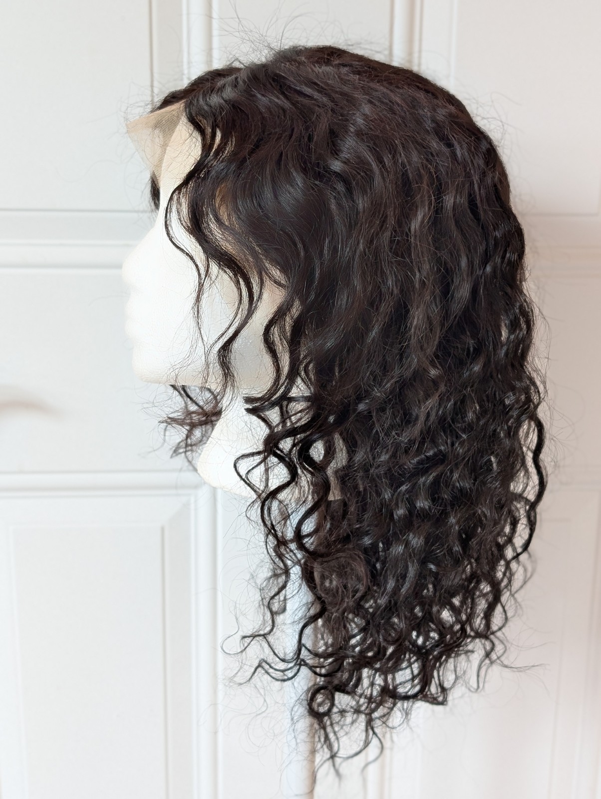 22″ Dark Brown Curly Wig Lace Front Adjustable Cap NWOT Never Worn