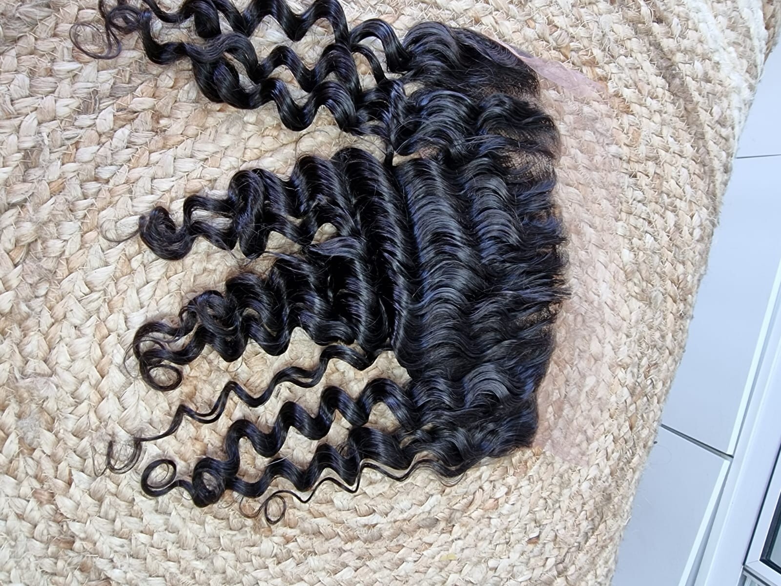 12A 14INCHES PERUVIAN 13X4 DEEP CURLS SILK BASE TOP FRONTAL EAR TO EAR 90g 1B#