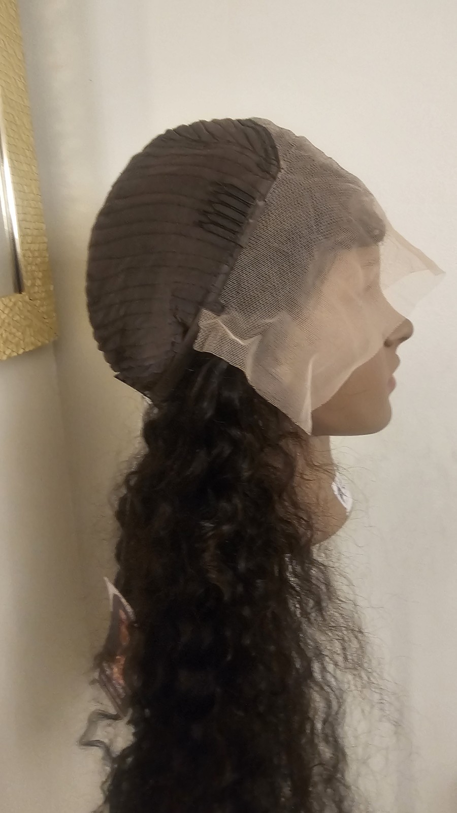 High Quality regular 24 ” waterwave 100% Virgin Human Hair Lace front Wig. 13×6