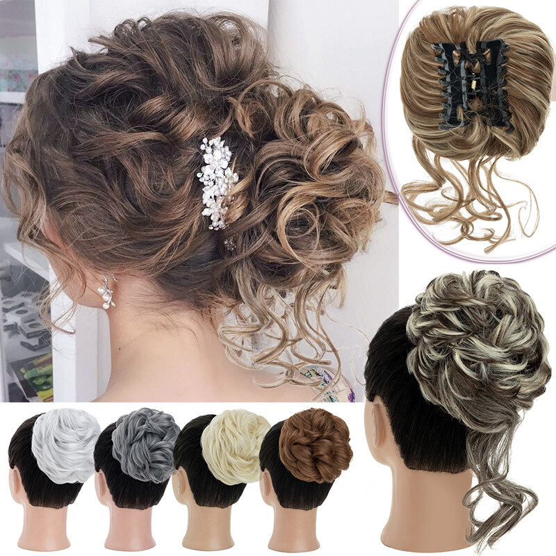 11″Short Thick Real Claw Ponytail Clip In Hair Extension Bun Updo Curly As Human