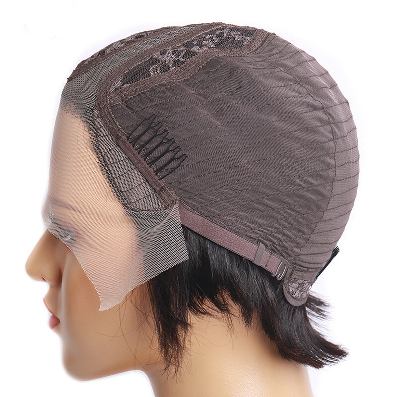 1B/99J Burgundy Pixie Cut Bob Wig Straight Lace Front Wigs Human Hair Short Bob