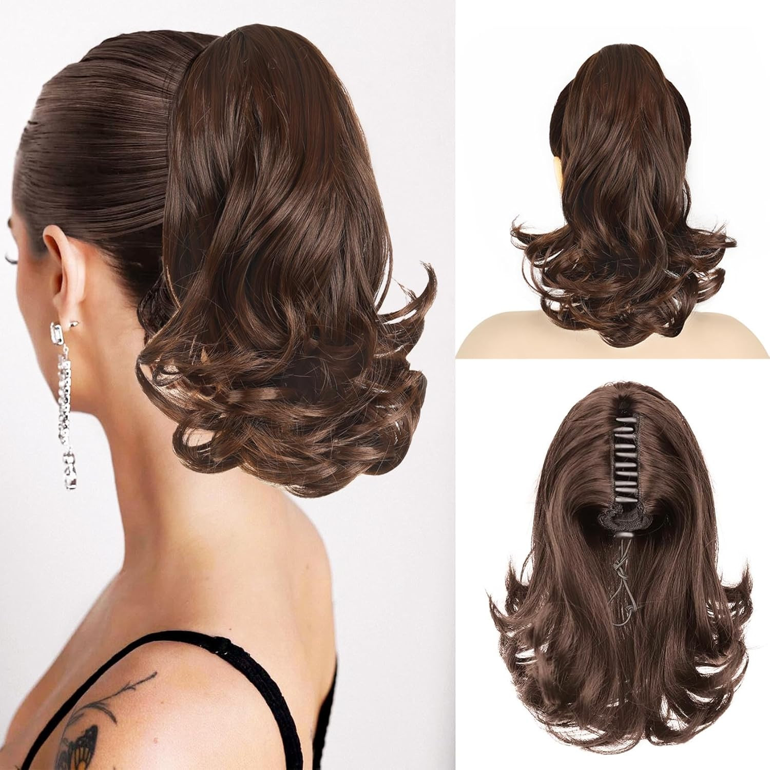 Ponytail Extension, 12 Inch Pony Tails Hair Extensions, Hold Securely, Tangle-Fr