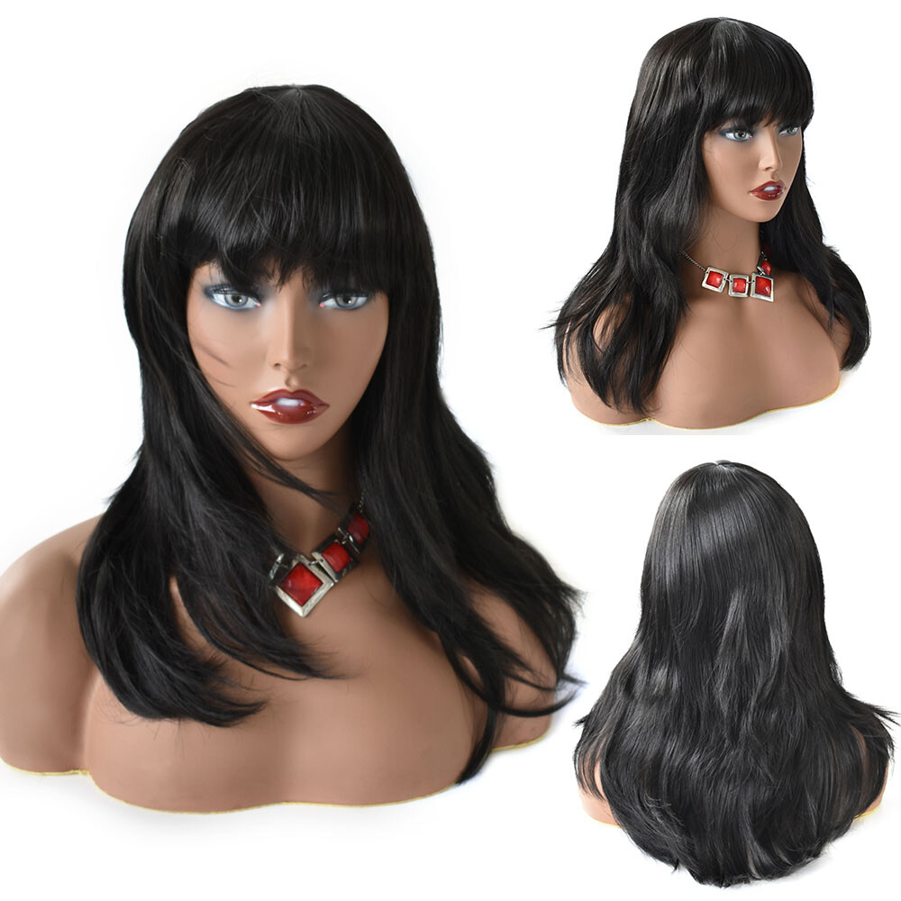 Layered Long Synthetic Hair Machine Made Women Wigs Premium Quality Natural 22″