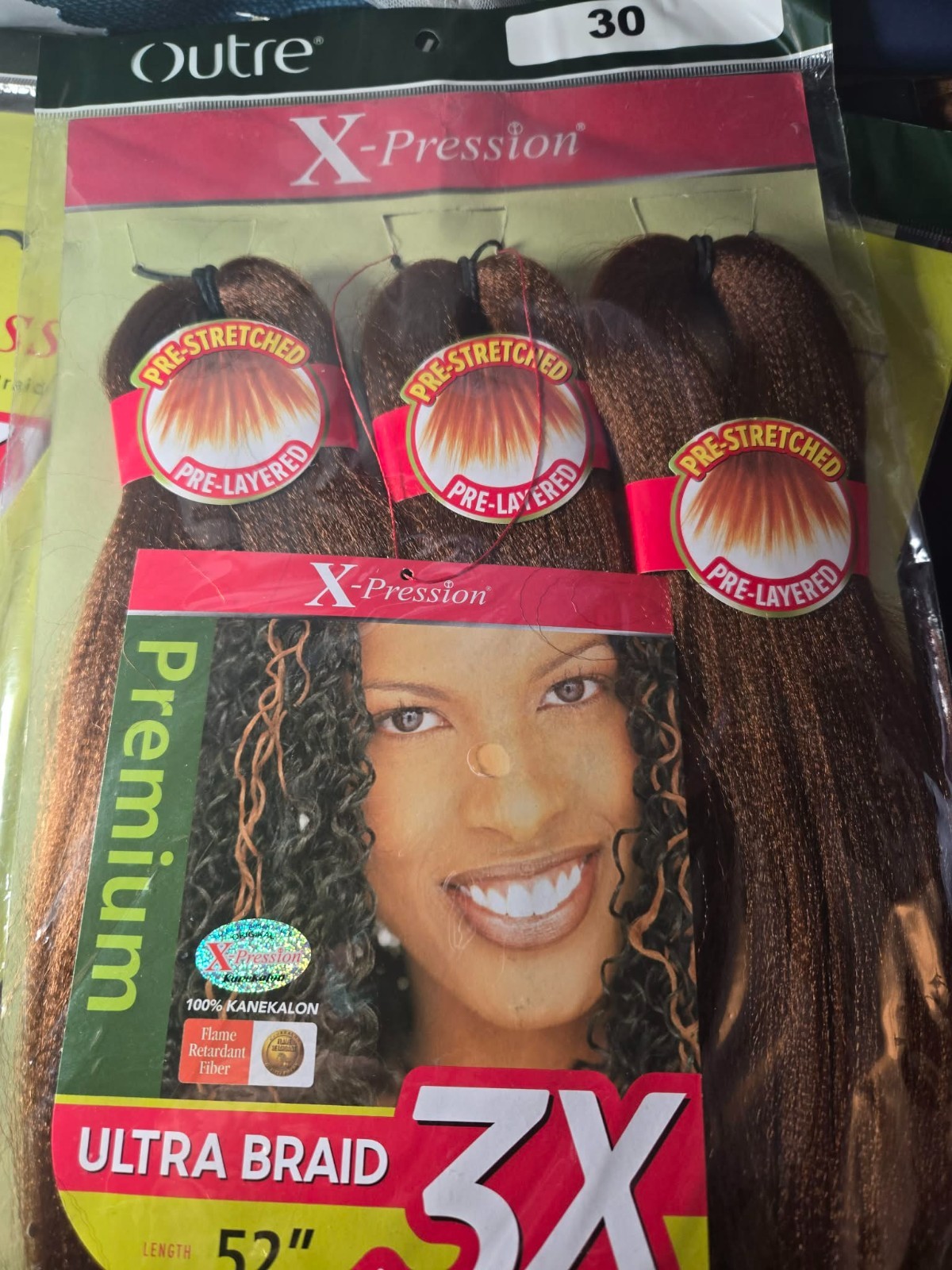 Outre X-Pression Ultra Braid 3X Pre-Stretched 52″ Color 30 Light Auburn – 2.3 Pk