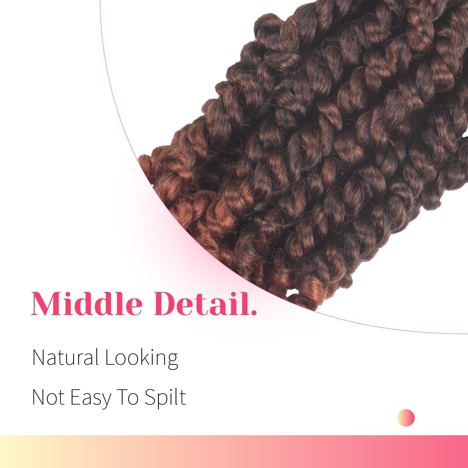 BOHOBABE 20″ Pre-twisted Passion Twist Crochet Hair Pre-looped Ombre Ginger Red