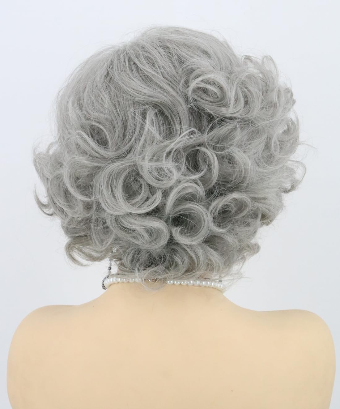 10″ Grey Curly Costume Wig for Women Halloween Party 164E384262