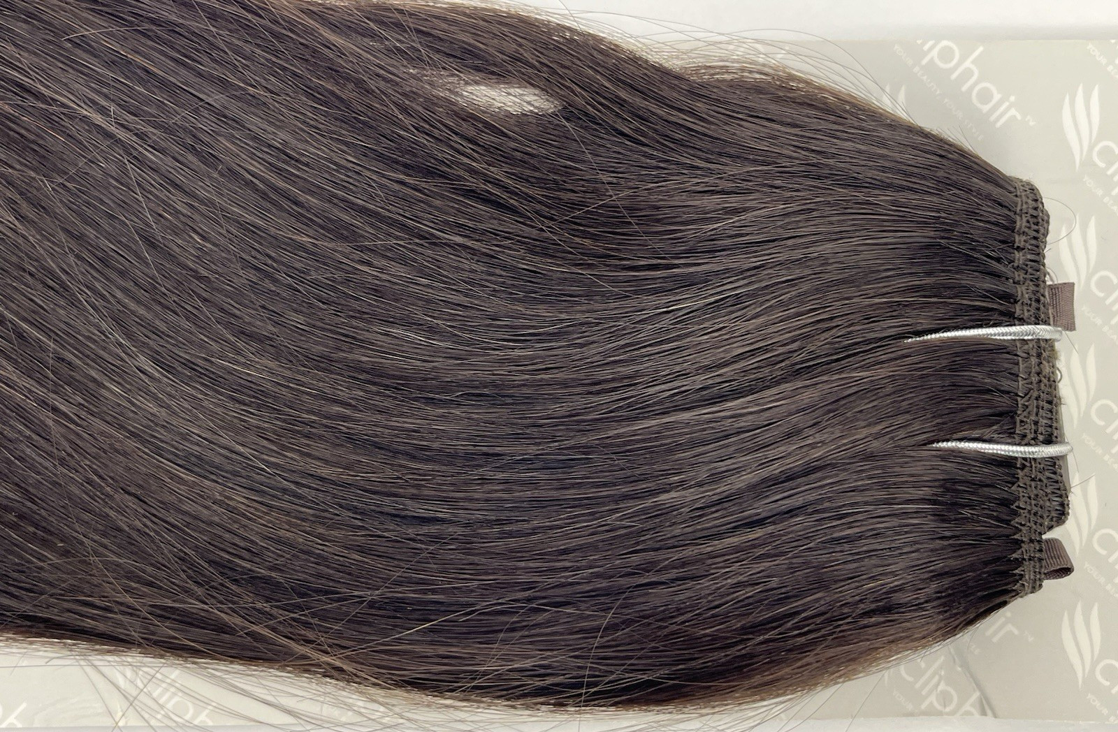 ClipHair Quad Weft 12″ Wide Thick Remy Human Hair Clip in Hair Extension 16″L 2#