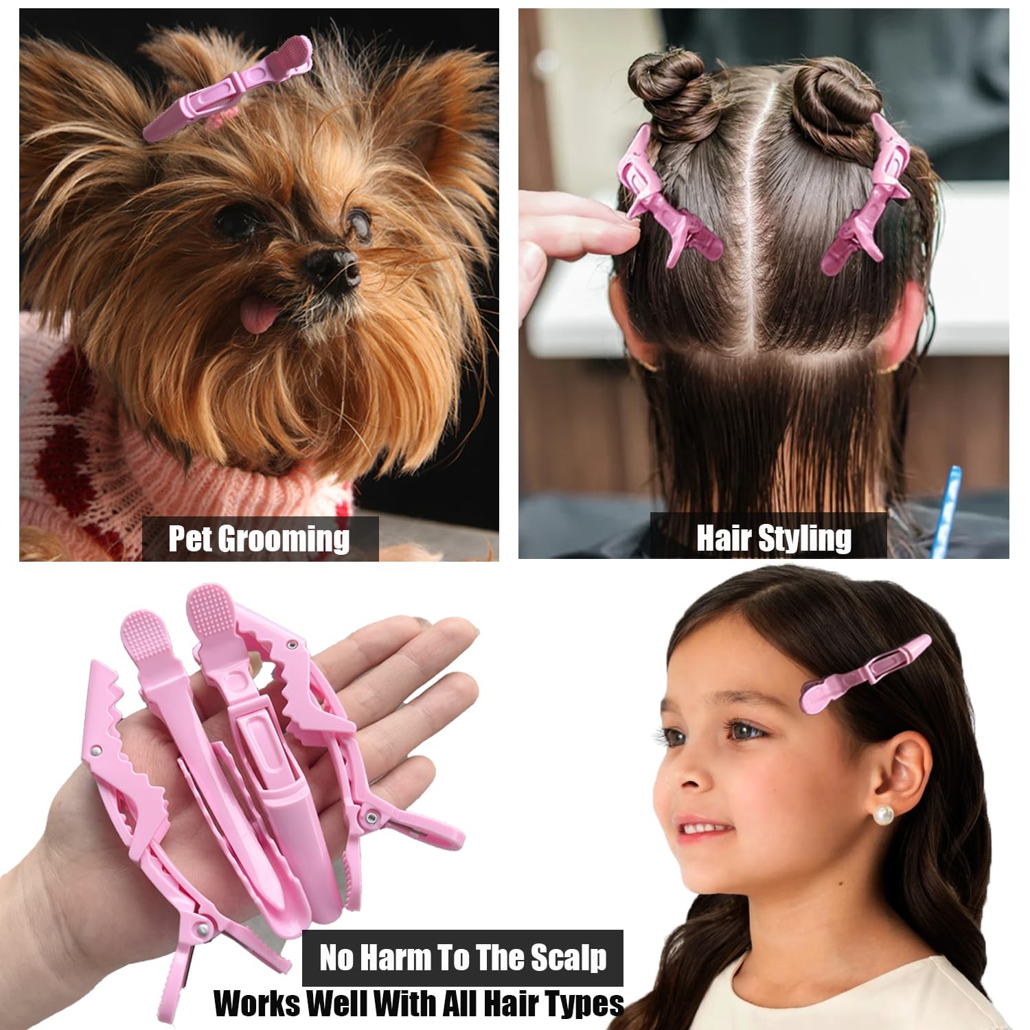 30 Pcs Alligator Hair Clip for Styling 1 Count (Pack of 30), Pink-30pcs