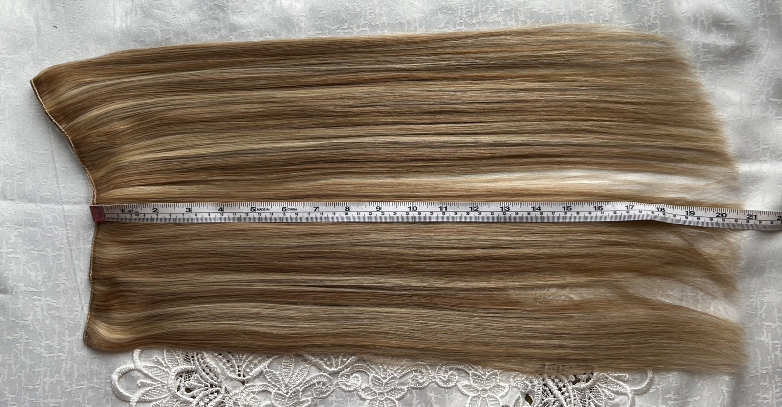 Flip in Human Hair Extensions with Invisible Wire 4 clips 20″ Highlighted Blonde