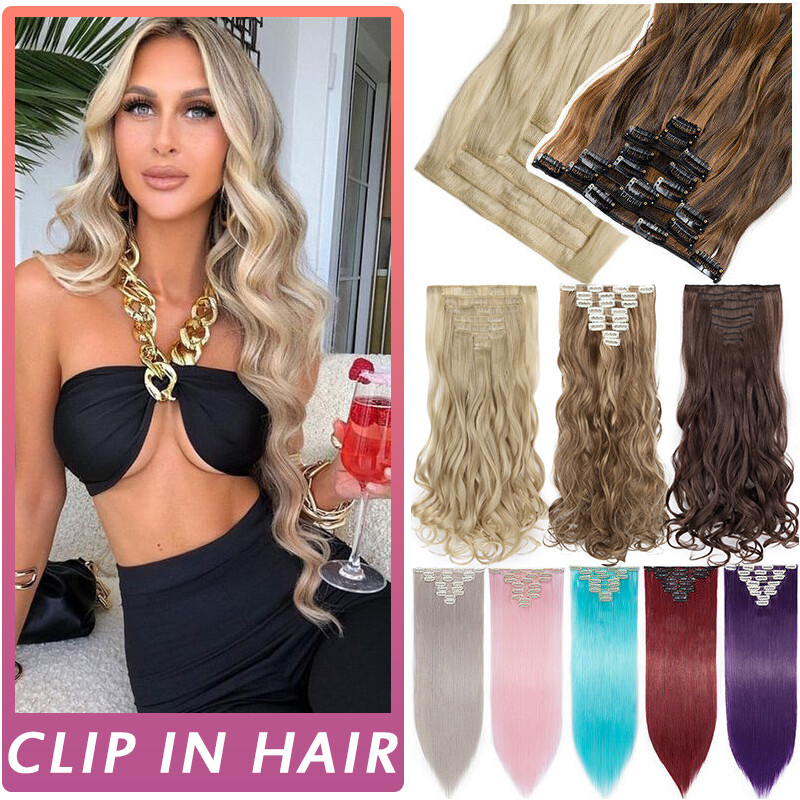 100% Real Thick 8Pcs 18Clips Clip in Full Head Hair Extensions As Human Hair yhz
