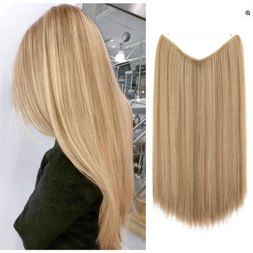 Sand Straight Halo 14″ Extensions- Kanekalon Fiber, NEW