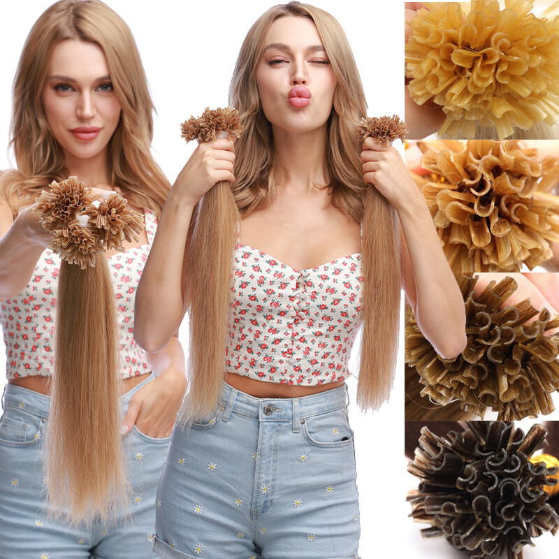 Nail U Tip 100% Real Human Hair Extensions Pre Bonded Keratin Fusion Thick 150g+