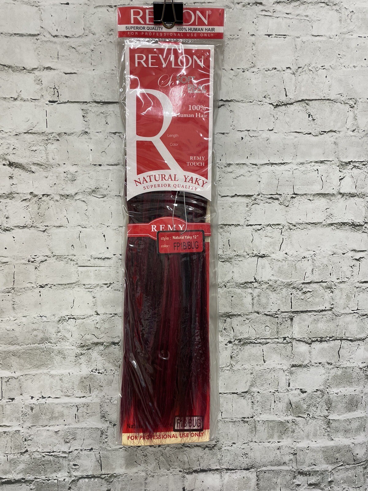 #F1B/BG Revlon 100% Human Hair Weaving extension 12″ NIP Off black/Burgundy