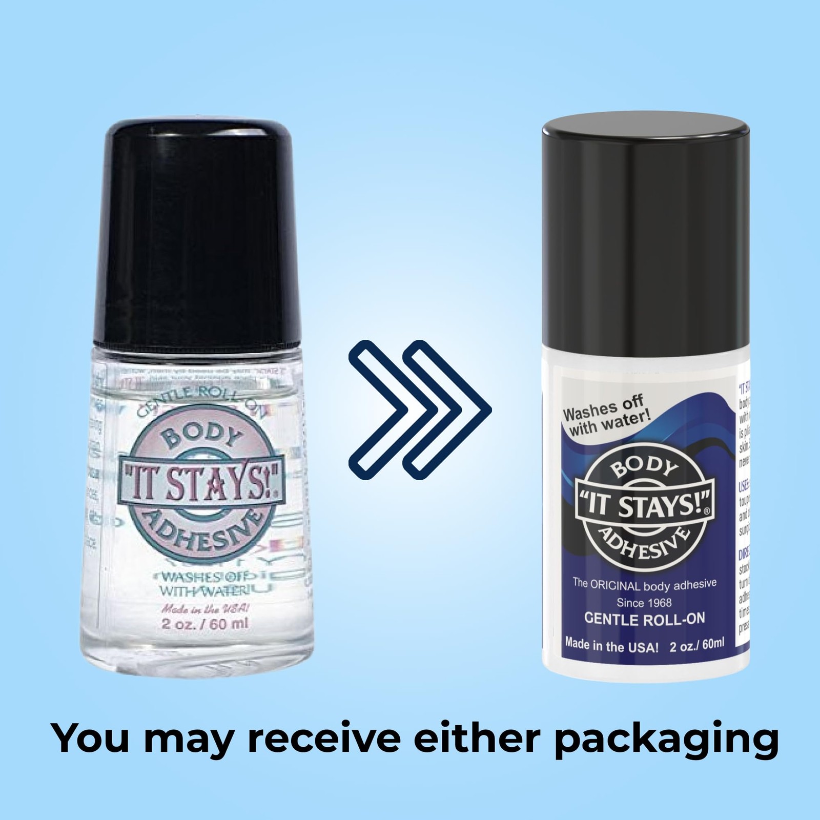 Roll-On Body Fixative Glue 2 oz Adhesive – 3 Bottle Value Pack