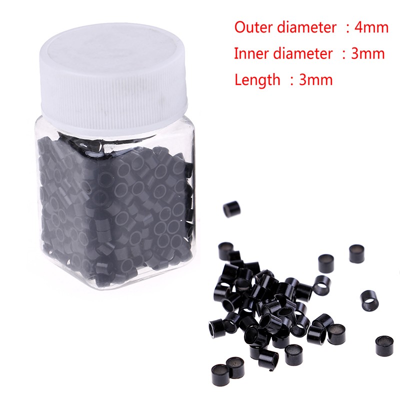 500Pcs 4mm silicone lined micro rings links beads for human hair extensioW.Q6
