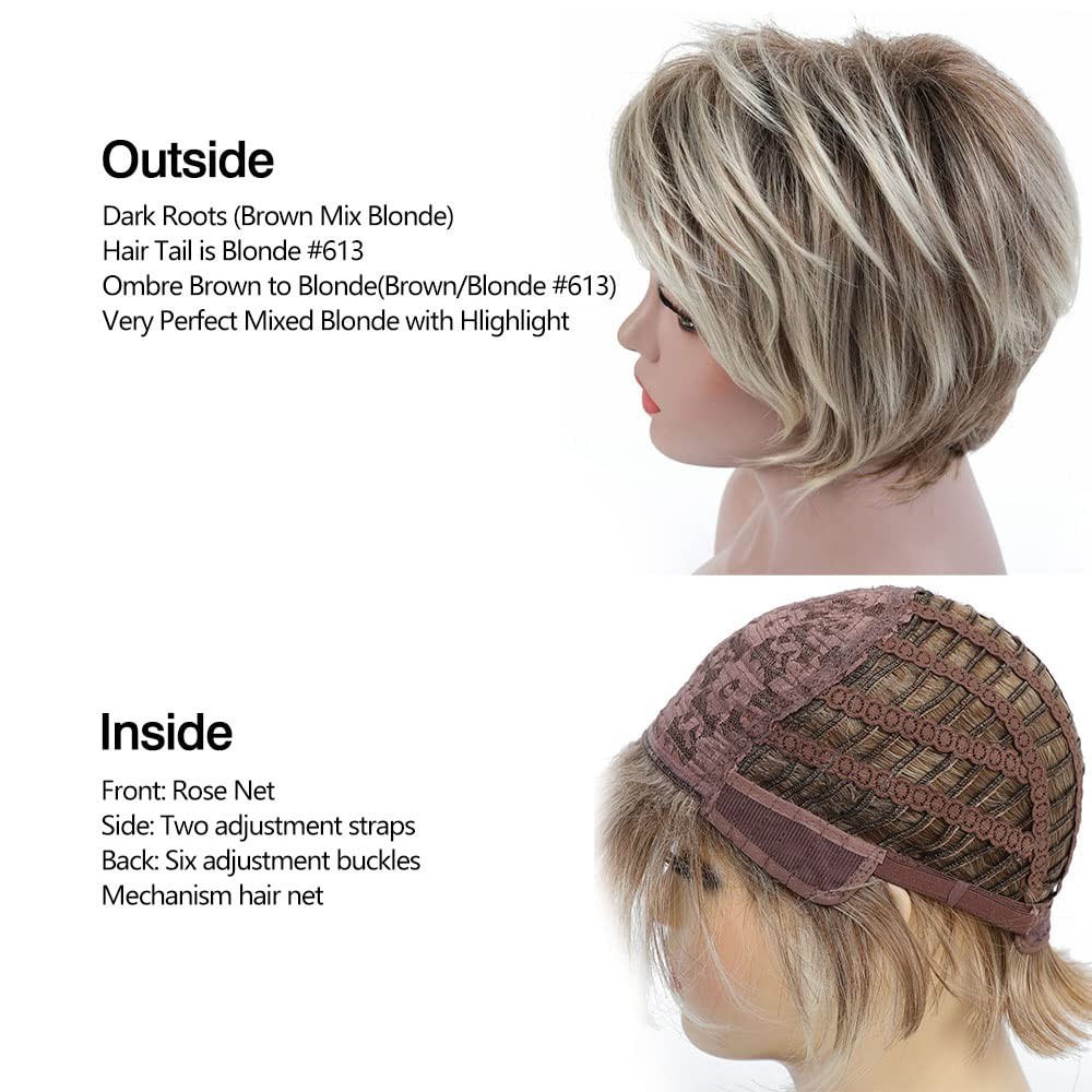 Rosa Star Short Wig Ombre Brown Mixed 1 Count (Pack of 1), Blonde