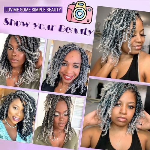 Marley Twist Braiding Hair 12 Inch Afro Twist Hair 8 12 Inch (Pack of 8) Tgrey