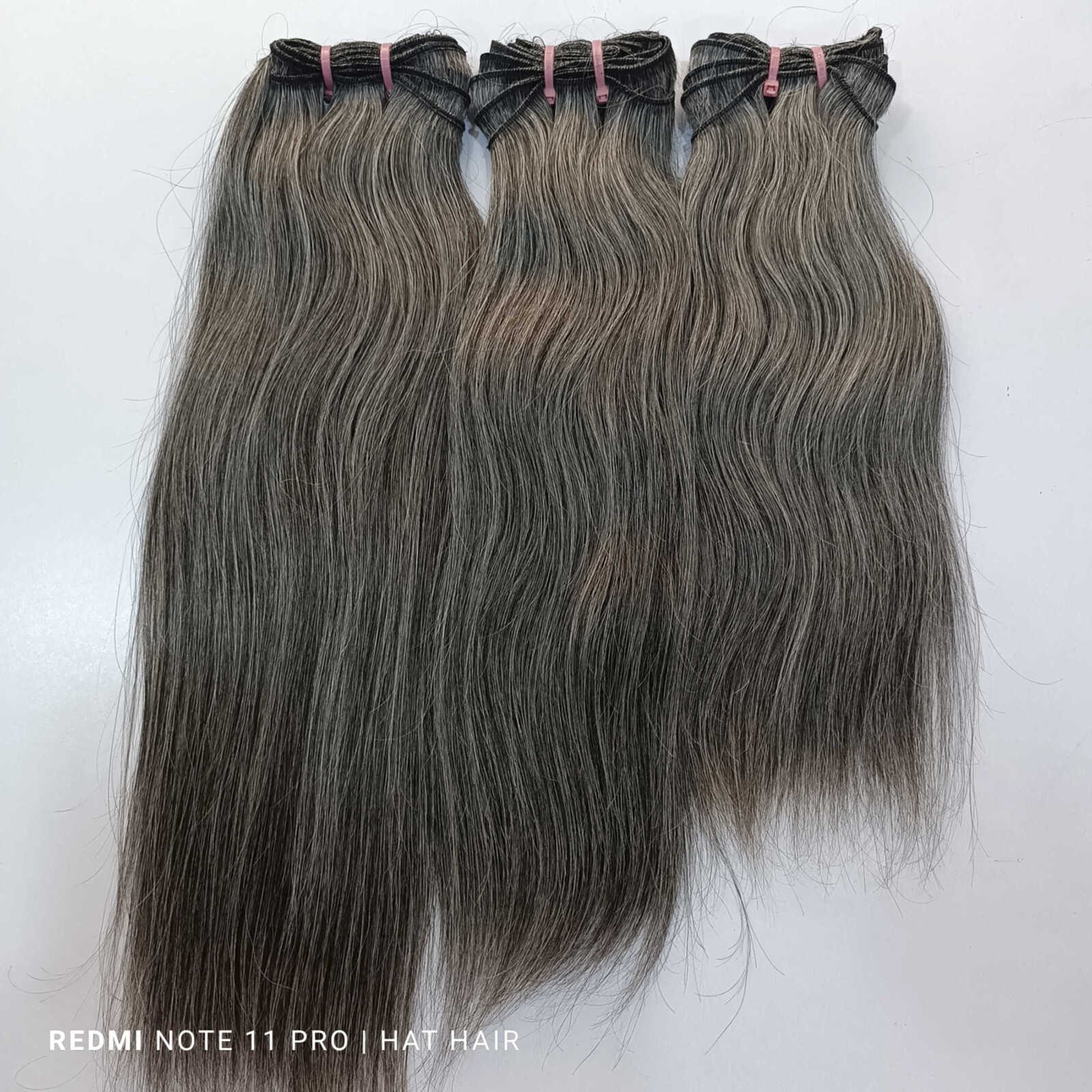 3 Bundle deal Grey salt and pepper human hair extensions natural Straight hair