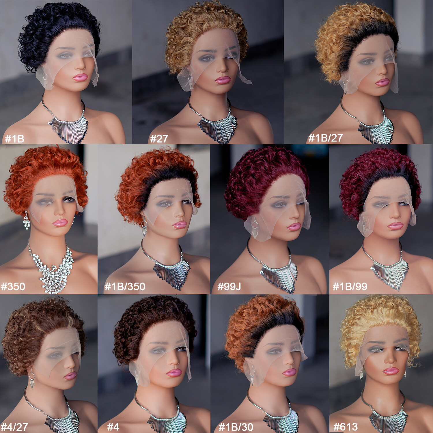 Short 6″ Curly Human Hair Lace Front Wig for Women 13×1 Lace Human Hair Afro Wig