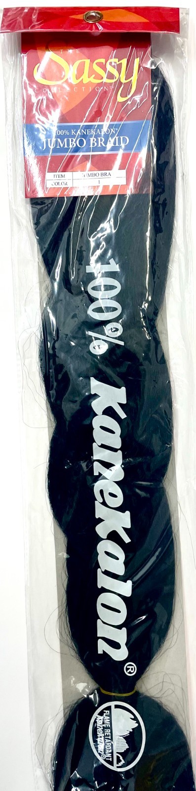 Sassy Jumbo Braid 100% Kanekalon 347029 Black Hair – Black Color # 1