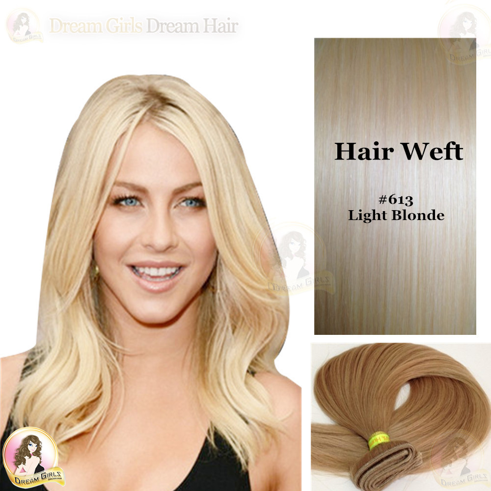 24″ European 100% Human Weft Hair Extensions Double Drawn 50g Black/Brown/Blonde