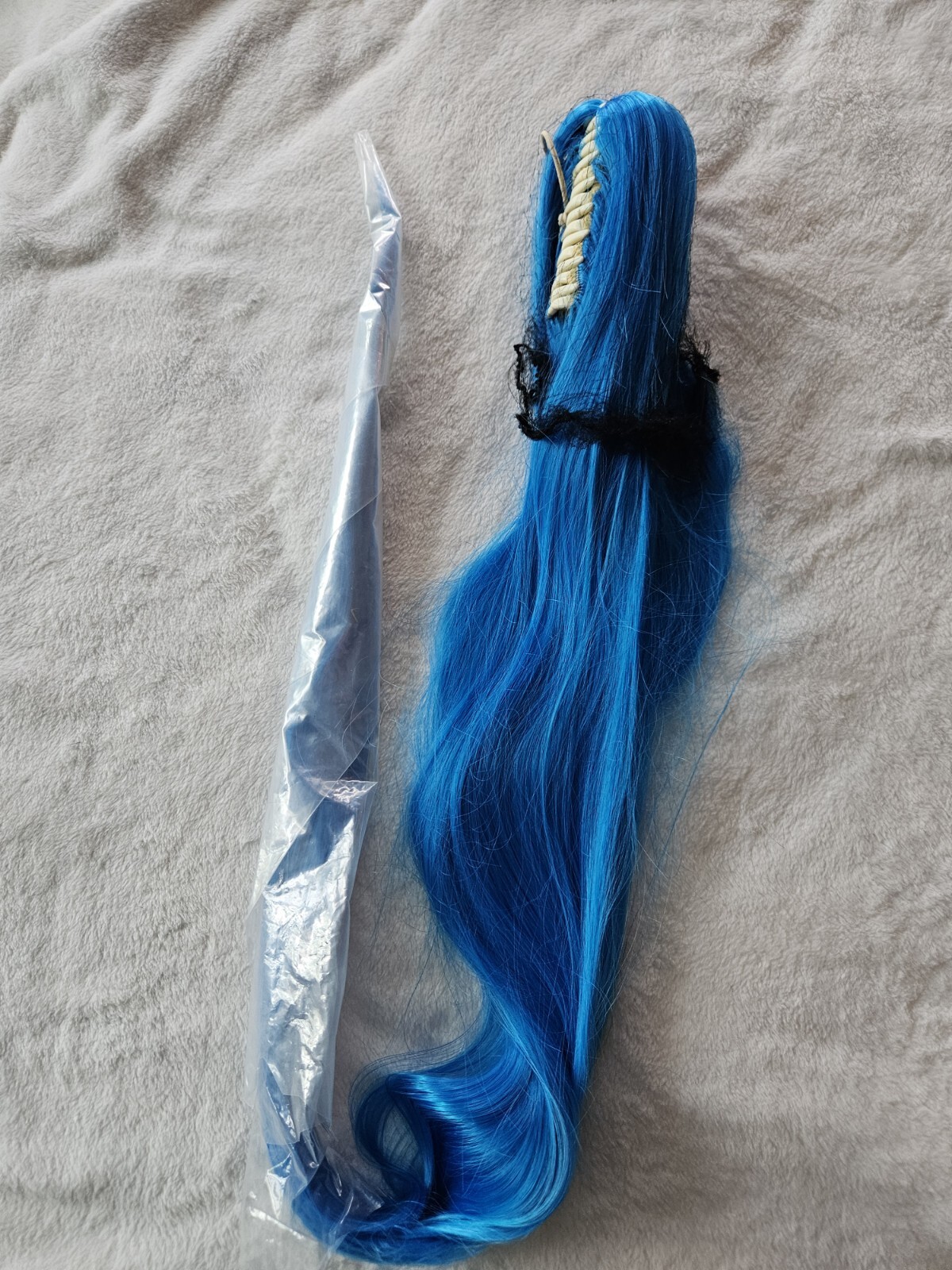 Wig Clip Neon Blue Silky 40 Inches Straight Cosplay Arda Costume NEW