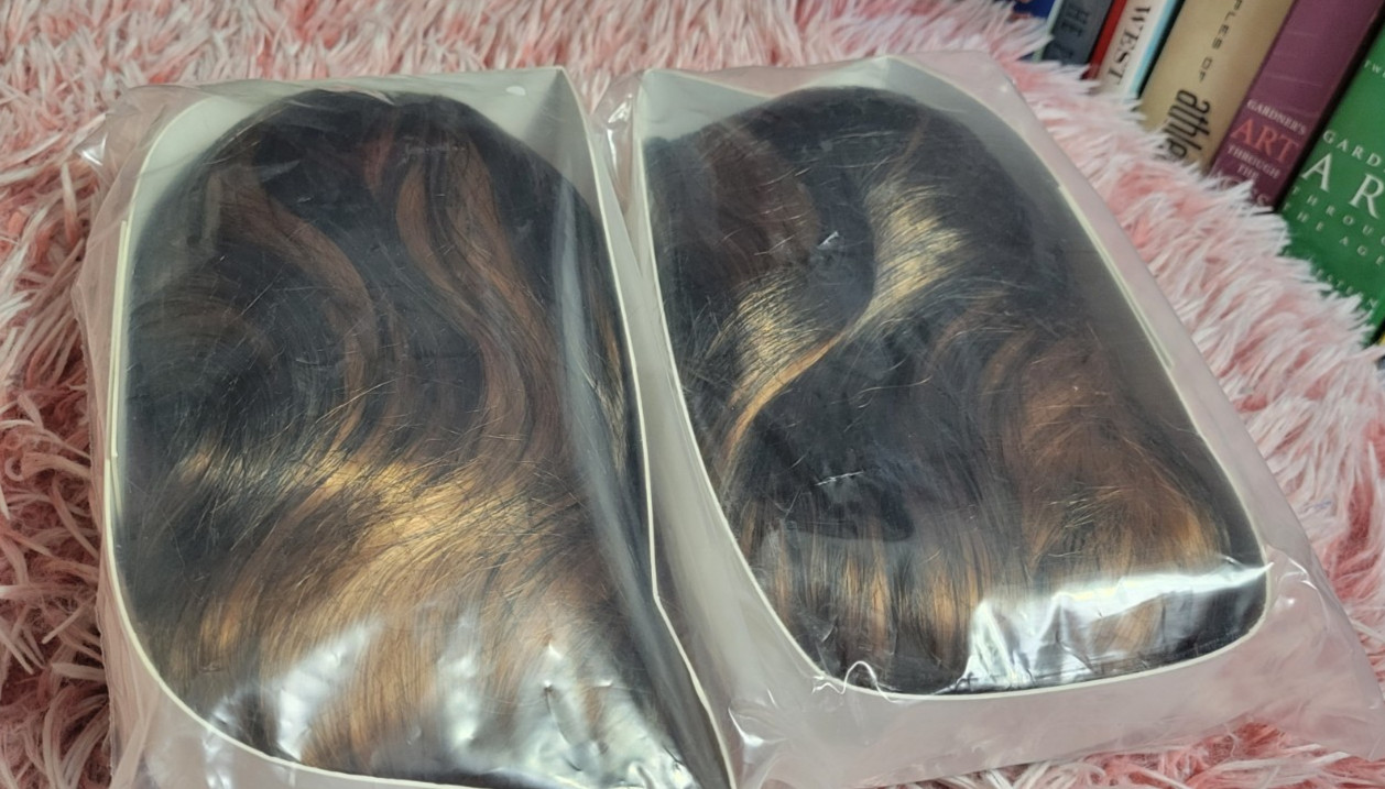 2 Dark Brown Root to Gold Ombre Long Wavy Curly Blonde Wig Women Synthetic Hair