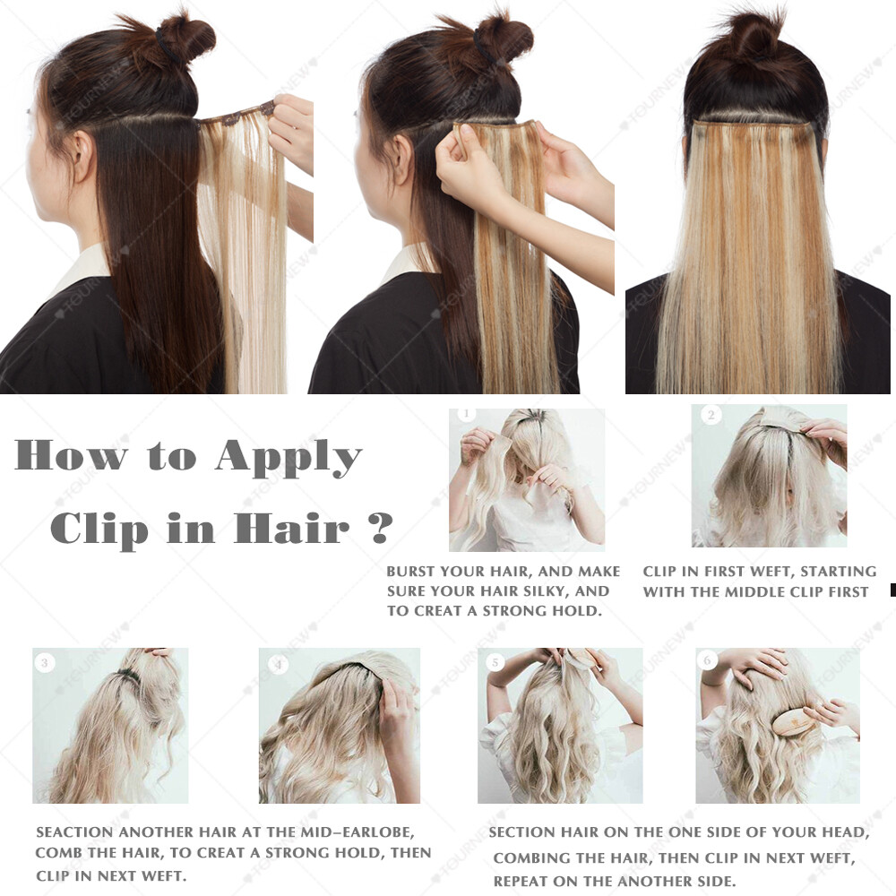 Clip in Hair Extensions REMY Human Hair 8Pcs Full Head 10″12″14″16″18″20″22″24″