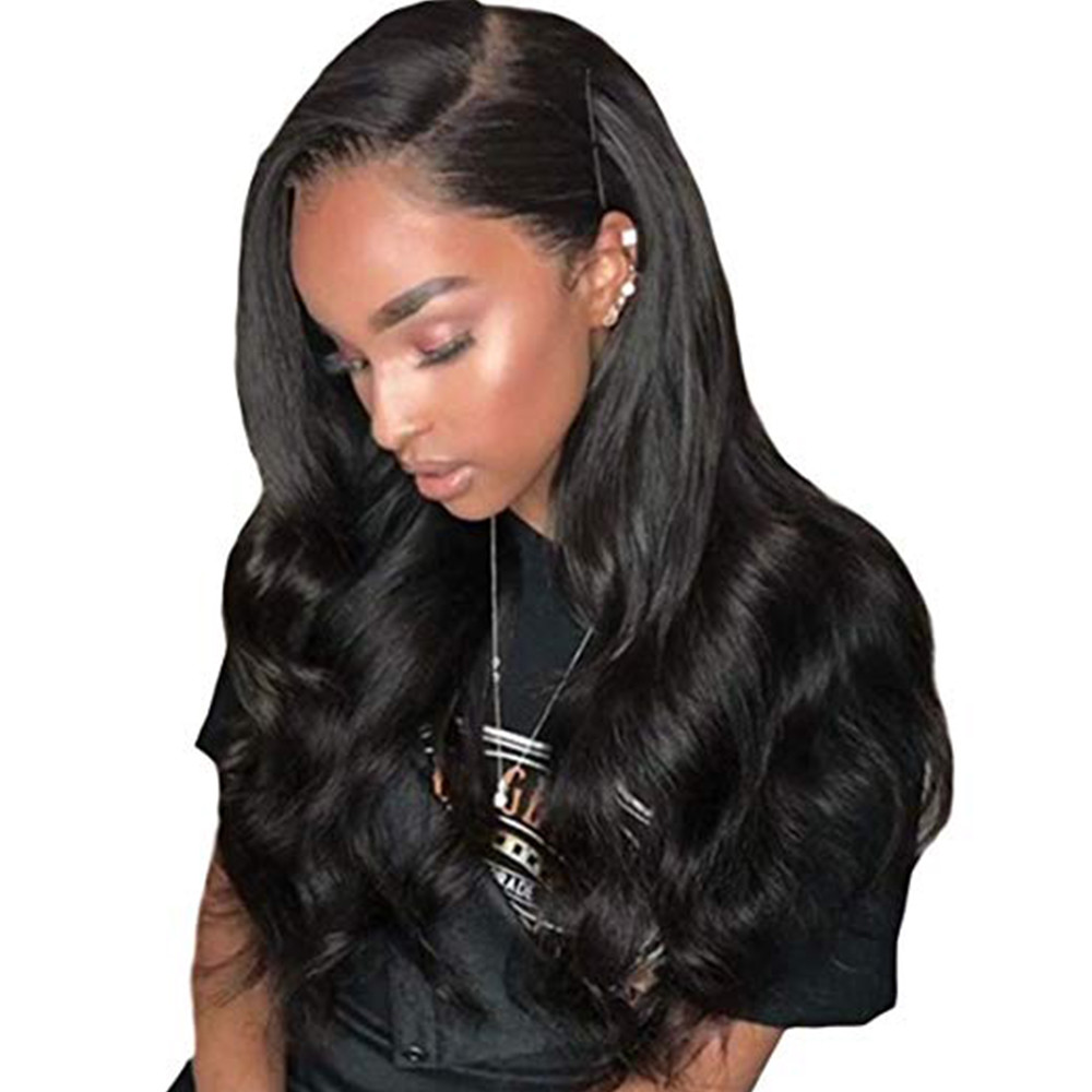 Glueless Lace Front Full Wig 360g 24″ Women Body Wave Wavy Wig With Baby Hair